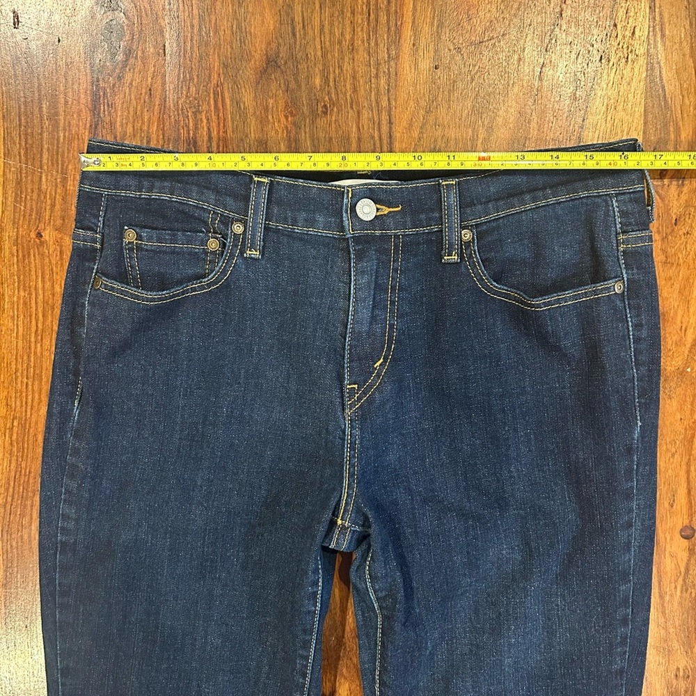 Levi Strauss 515 Bootcut size 10 long Dark Wash Jeans - Picture 10 of 14